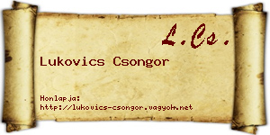 Lukovics Csongor névjegykártya